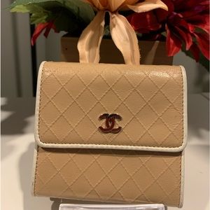 Authentic Chanel Tri-Fold Wallet with card